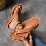 Clarine – Elegant Low Heel Flip Flop Sandals Women