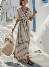 Fiore – Elegantes Kleid mit überkreuztem Hals und verstellbarer Taille
