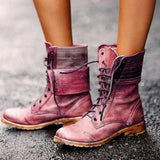 Women's Leather Lace-Up Ankle Boots