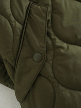 Kelira – Damen Steingrün gesteppte Jacke mit Reißverschluss