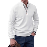 Half Zip Pullover Sweater Men - Structured Knit & Ribbed Edges