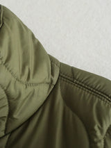 Kelira – Damen Steingrün gesteppte Jacke mit Reißverschluss
