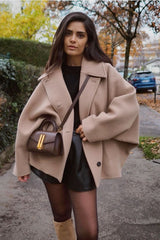 Elarise – Dámský oversized vlněný kabát