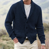 Men's Vintage Wool Button Cardigan - Comfortable Knitted V-Neck
