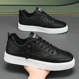 Lace-Up Low-Top Sneakers with Side Zip for Men