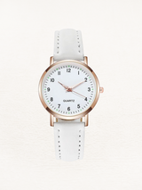 Women's Leather Watch in Rose Gold