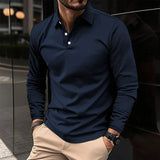 Polo à manches longues avec patte de boutonnage pour homme