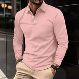 Polo à manches longues avec patte de boutonnage pour homme
