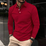 Polo à manches longues avec patte de boutonnage pour homme