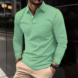 Polo à manches longues avec patte de boutonnage pour homme