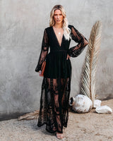 Long Sleeve Maxi Dress Women - Lined Structure & Side Slit