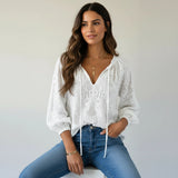 Airy Lace Blouse with Bohemian Look