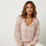 Airy Lace Blouse with Bohemian Look