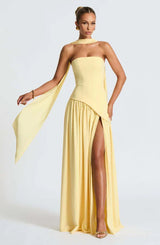 Lozendra - Strapless Flowing Maxi Dress