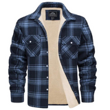 Veste à carreaux doublée en polaire pour homme | Vêtement d'extérieur chaud pour l'hiver