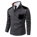 Men's Turtleneck Sweater | Sweater With Zipper And Patches