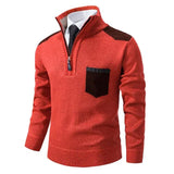 Men's Turtleneck Sweater | Sweater With Zipper And Patches