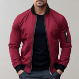 Veste Bomber Coupe Moderne avec Fermetures Éclair pour Hommes