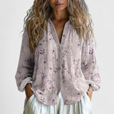 Mykayla | Blouse Dames Retro Bladprint Comfort 1