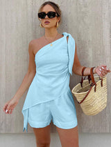 Vienelle - One Shoulder Two Piece Set