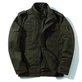 Men's Premium Structured Cargo Jacket – Military Cotton Jacket with High Collar