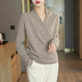 Caeloria - Dame cashmereblandet viklesweater