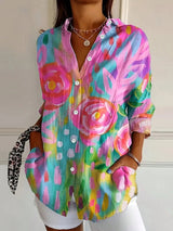 Blouse femme avec imprimé ludique et tissu léger