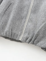 Grijze bomberjas met rits detail
