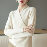 Caeloria - Dame cashmereblandet viklesweater