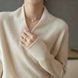 Caeloria - Dame cashmereblandet viklesweater