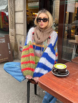 Mirah – Mehrfarbiger Damenpullover aus Mohair