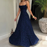 Elegant Women's Maxi Evening Dress with Spaghetti Straps
