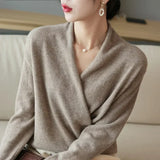 Caeloria - Dame cashmereblandet viklesweater