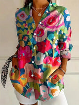 Blouse femme avec imprimé ludique et tissu léger