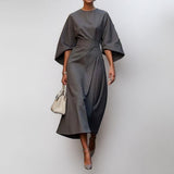 Eldra - Long Dress with Batwing Sleeves