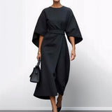 Eldra - Long Dress with Batwing Sleeves