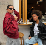 Valerique - Chaqueta oversize roja para mujer