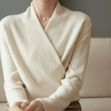 Caeloria - Dame cashmereblandet viklesweater