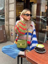 Maricel – suéter multicolor atrevido de mohair para mujer