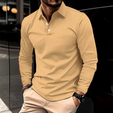 Polo à manches longues avec patte de boutonnage pour homme
