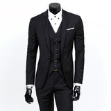Slim Fit Three-Piece Suit for Men