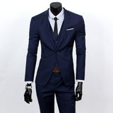 Slim Fit Three-Piece Suit for Men