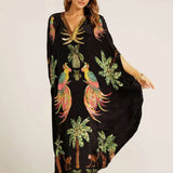 Tropical Print Kaftan Dress for Women