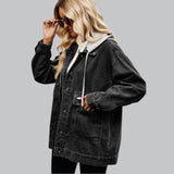 Kyverra – Denimvest til kvinder med hætte og slidt look