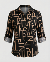 Maribel - Womens Blouse With Turn Down Collar