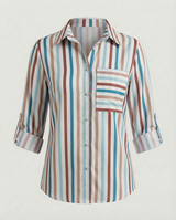 Maribel - Womens Blouse With Turn Down Collar