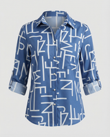 Maribel - Womens Blouse With Turn Down Collar