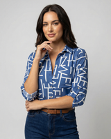Maribel - Womens Blouse With Turn Down Collar