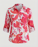 Maribel - Womens Blouse With Turn Down Collar