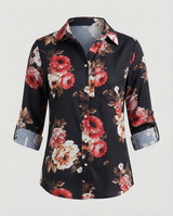 Maribel - Womens Blouse With Turn Down Collar